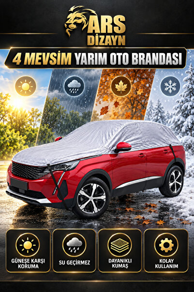 Yarım Araba Brandası Suv araçlara uyumlu Güneş koruyucu -Kar Buz Önleyici 4 mevsim koruma OTO BRANDA
