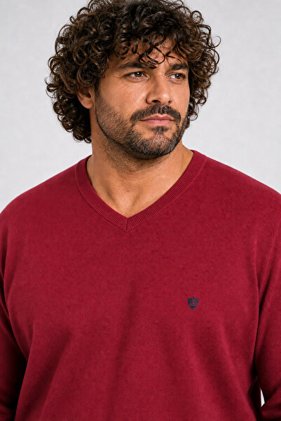 Starbattal Plus Size Thessaloniki V-Neck Classic Sweat 23201 Claret Red