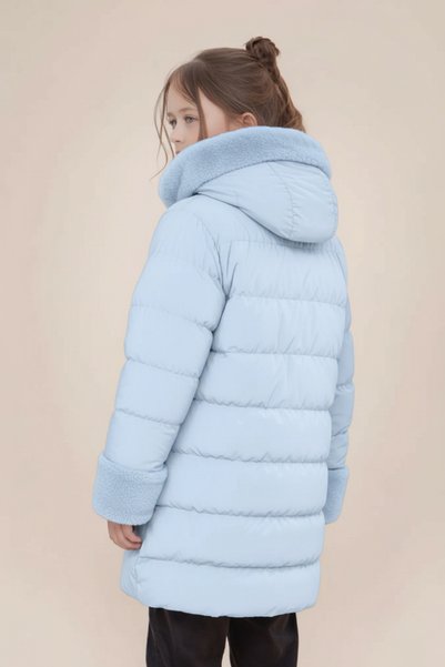 Lovrel Long Length Comfortable and Stylish with Sleeves and Hood Detail Fleece Inside Winter New Season Girls' Coat Jacket