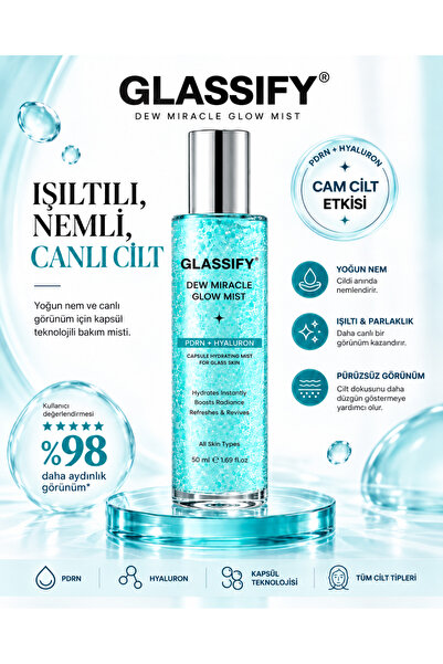 glassify PDRN + Hyaluron Dew Miracle Glass Skin Mist(Cam Cilt Spreyi) 50 ML