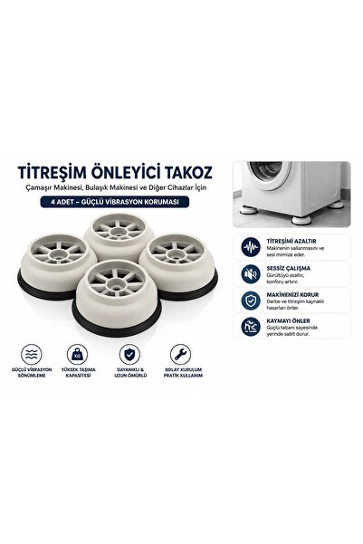 MemoDigital Tüm Marka Ve Modellere Uyumlu Çamaşır Makinası Ses Titreşim Önley...