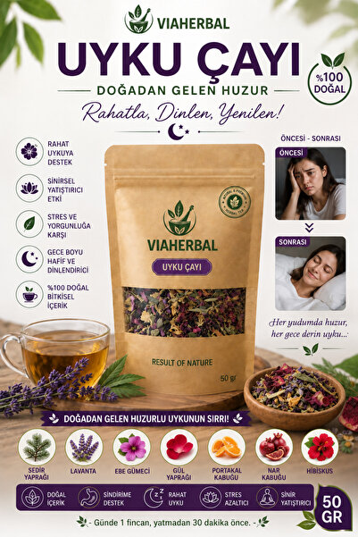 VIAHERBAL UYKU ÇAYI - GECE BOYU HUZUR VE SAKİNLİK SAĞLAYAN DOĞAL BİTKİ KARIŞI...