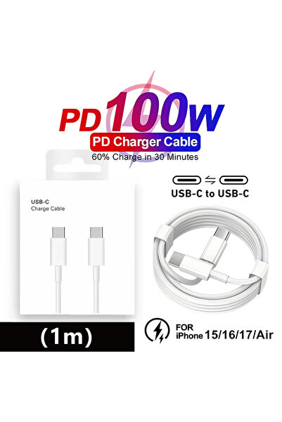 Choice1 1m PD 100W USB-C to USB-C Fast Charge Cable For iPhone 17 16 15 Pro M...