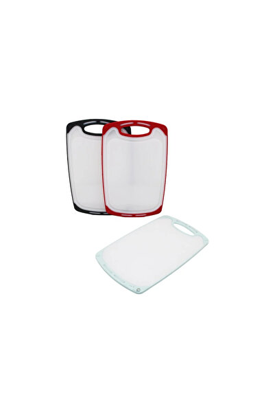 SS HOME CONCEPT 31X20Cm Small Plastic Cutting Board with Non-Slip Silicone Ed...