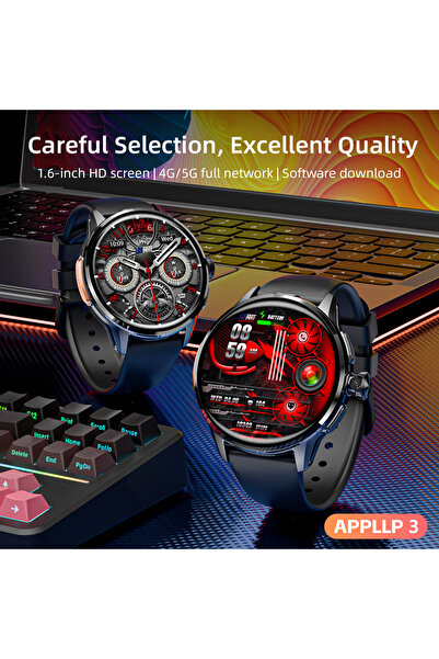 LOKMAT Appllp 3 Smart Watch 1.6" Amoled Screen Sim Card Wifi Music Play Game ...