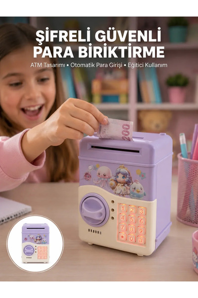 SS HOME CONCEPT Electronic Password Money Saving Box for Kids Purple