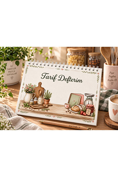 ŞAN ART DESİGN TARİF DEFTERİM VİNTAGE HD BASKI 50 SAYFA