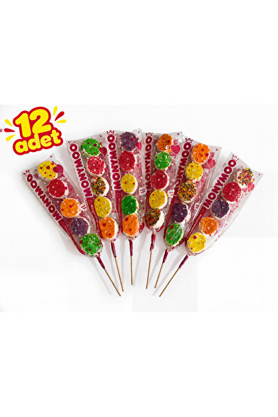 monymoo Çıtır Marshmallow Şiş 12'li Paket – Renkli Draje Kaplı