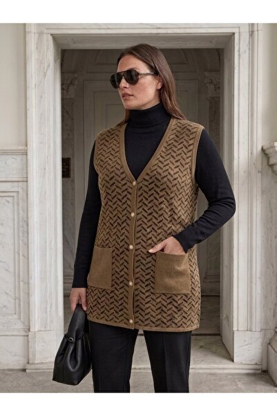 onno style women Patterned Steel Knit Classic Tricot Vest