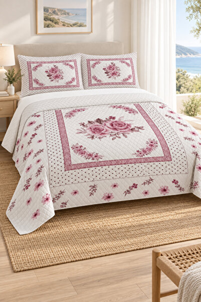 Evmila Flower Pattern Double Printed Pique (200x220 Cm)