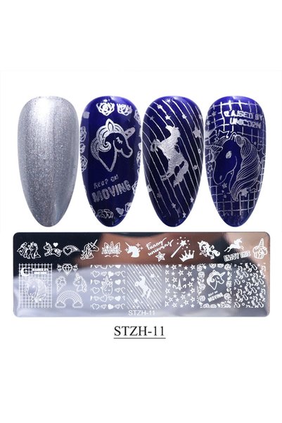 Beauty Box Unicorn Girl Fantasy Nail Art Stampa Plakası Tırnak Stampası Tırna...