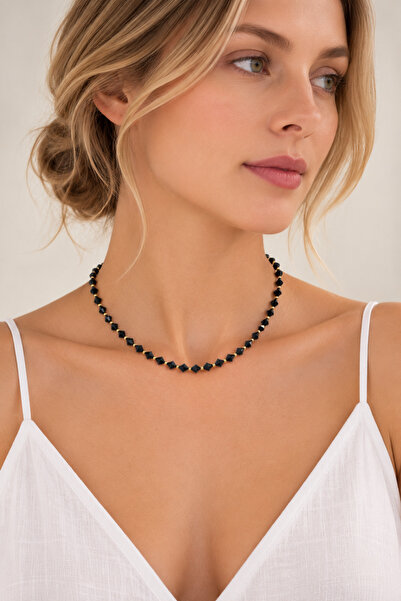 Camellie KY Jewels Quadra Lumière | Premium Kristal Altın Kaplama Choker Kolye