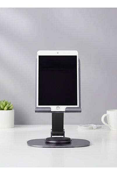 Generic Desktop Phone Stand – 360° Rotating & Foldable Metal Holder – Adjusta...