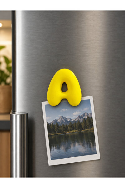 LioraeAtelier A Harfi Buzdolabı Magneti Sarı Harf Magnet