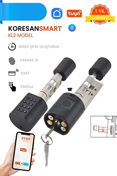 koresan KL2 Akıllı Kilit Parmak izi, Şifreli Akıllı Kapı Kilidi - Tuya Anroid...