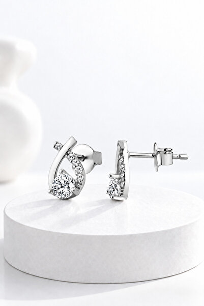 jelux silver Gümüş 925 Ayar Fiyonk Küpe