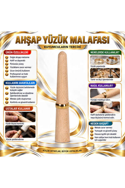 Torna Türk Tornatürk Ahşap Yüzük Çalışma Ve Polisaj Malafa (Orta Boy)