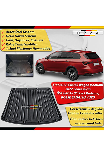 BOSSE Fiat Egea CROSS WAGON Bagaj Havuzu ÜST 2022 Sonrası Araca Özel 3D Bagaj...