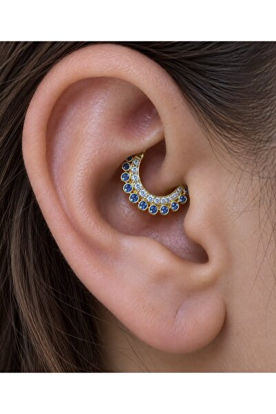 Arescollection 1 adet çelik zirkon taşlı septum daith helix lobe uyumlu piercing