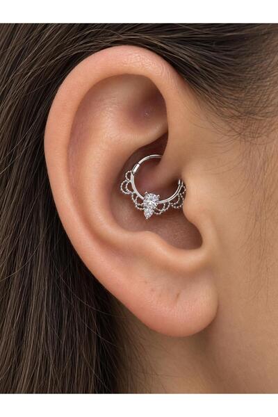 Arescollection 1 adet çelik zirkon taşlı septum daith helix lobe uyumlu piercing