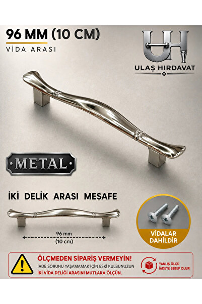 Ulaş Hırdavat METAL Kulp Modern Lüks Mobilya Dolap Çekmece Kulpları Karina, 9...