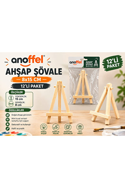 Anoffel Masa Üstü Ahşap Mini Şövale 15 cm Masaüstü Resim ve Boyama Şövalesi 1...