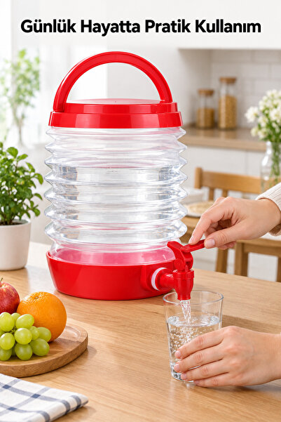 ByKurt Katlanabilir Su Sebili Musluklu Taşınabilir Kamp Piknik Su Bidonu 5 Litre