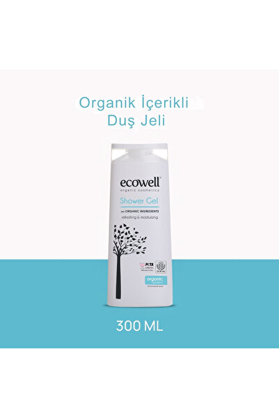 Ecowell Organik İçerikli Duş Jeli, Vegan, Arındırıcı, Tazeleyici, Hipoalerjen...
