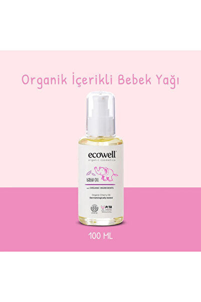 Ecowell Bebek Yağı, Organik İçerikli & Vegan, Nemlendirici, Rahatlatıcı Bebe ...