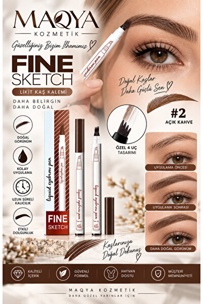 MAQYA Cosmetics Kaş Dövmesi Kahve Ton Suya Dayanaklı Kaş Kontürü Kalemi