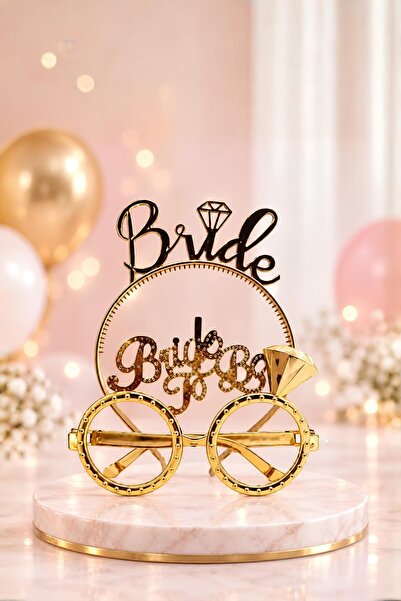 Patladı Gitti مجموعة نظارات Bride To Be Tac باللون الذهبي للحفلات وإكسسوارات ...