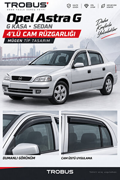 TROBUS Premium Opel Astra G Kasa (1998-2008) Uyumlu Cam Rüzgarlığı Seti 4'lü