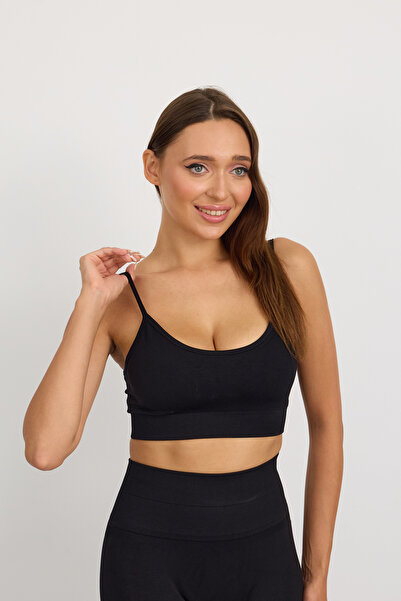 Saby Active Seamless Bra - Forme | Siyah Lazer Kesim Dikişsiz Toparlayıcı Ped...