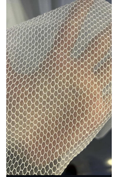 İNCİLİFE Honeycomb Patterned Tulle Curtain |   1/3 Frequent Pleats |   Ecru