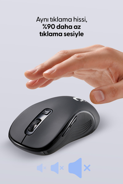Daxi MX120 Optimum Plus 2.4G Kablosuz Mouse, Tak Çalıştır, 3200 DPI, Sessiz Tıklama, Jet Black