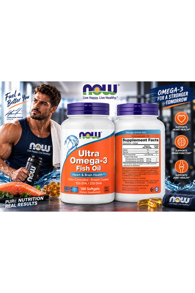 Now Foods Ultra Omega 3 Fish Oil EPA DHA 180 Softgels