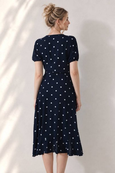 Lucky Line Women's 100% Viscose Woven Wrap Neckline Skirt Gorgeous Summer Dress