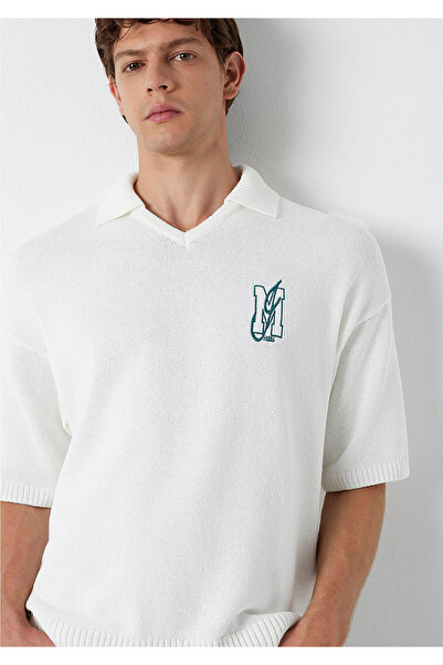 Mavi M Patchli Ecru Knitwear Polo 0710431-70057