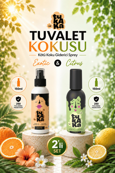 TUKAKA Tuvalet Öncesi Koku Giderici Sprey - Tuvalet Kokusu - 150 ml 2'li Set ...