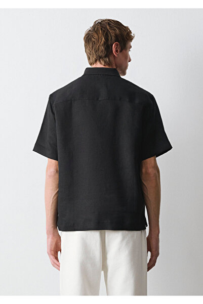 Mavi Black Siyah Keten Polo Yaka Tişört Loose Fit / Bol Rahat Kesim 0211964-900
