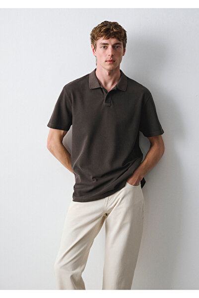 Mavi Brown Polo T-Shirt Loose Fit / Relaxed Comfortable Cut 0613311-70219