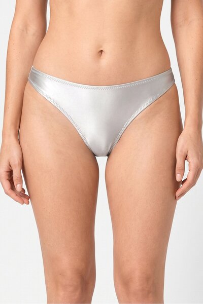 Don't Call Me Jennyfer Women Plain Bikini Bottom, Silver