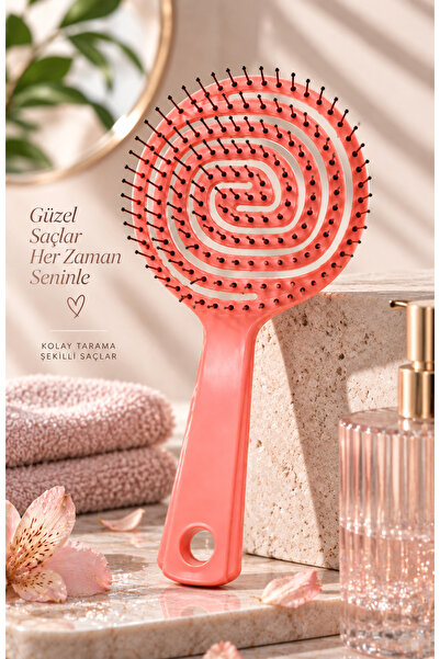 MAQYA KOZMETİK Pink Pro Three Dimensional Oval Hair Brush