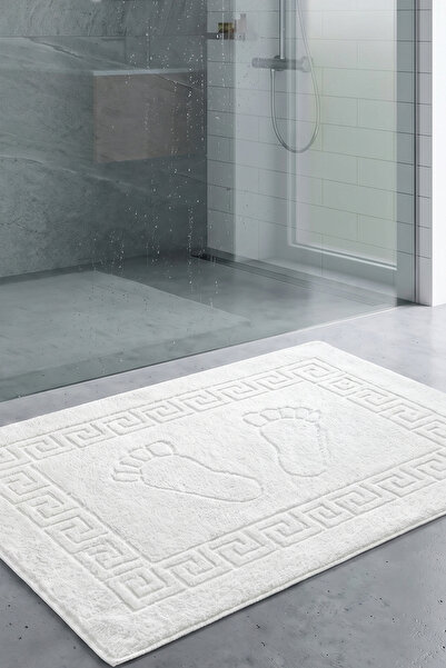 neşe home collection Neşe Home Footprint White Bath Mat 50X70 – 100% Cotton a...