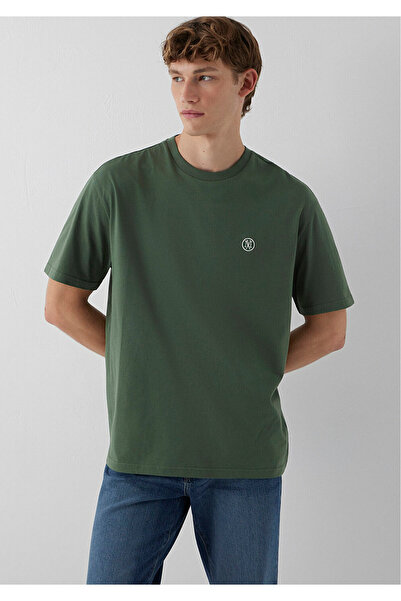 Mavi Seal Logo Embroidered Green T-Shirt Loose Fit / Loose Relaxed Fit067074-...
