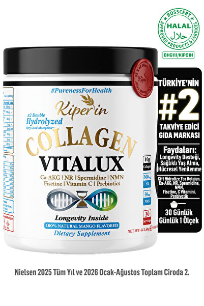 Kiperin Vitalux Longevity Kolajen | NMN, NR, Fisetin, Spermidin, Ca-AKG ve C ...