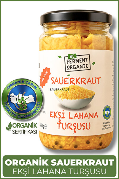 BE FERMENT Organik Sauerkraut Sade Ekşi Lahana Turşusu | Geleneksel Usul | 66...
