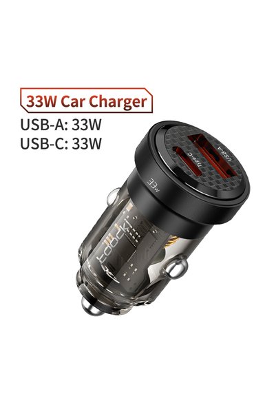 Toocki 33W USB A and C 33W Car Charger Quick Charge PD 3.0 SCP 5A USB Type C ...