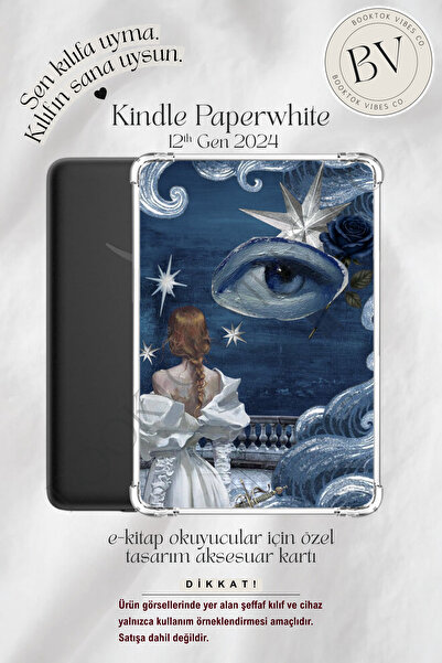BookTok Vibes Co. Mavi Gece Temalı Insert - Kindle ve Kobo E-Kitap Okuyucular...