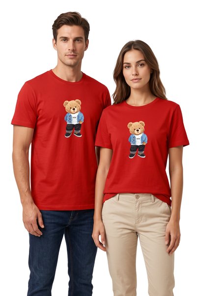 DK DAKSEL Tricou casual premium cu imprimeu digital și design cu ursuleț (toa...
